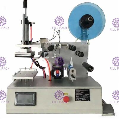 半自動正方形の平らなびんのラベラーは単一の側面か二重側面の付着力のステッカーの分類機械装置を震動させる